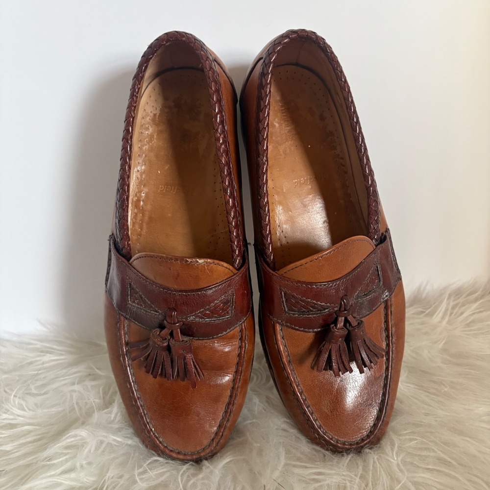 Allen Edmonds Maxfield Tassel Loafers Mens 11 EEE Brown Braided Leather 47713